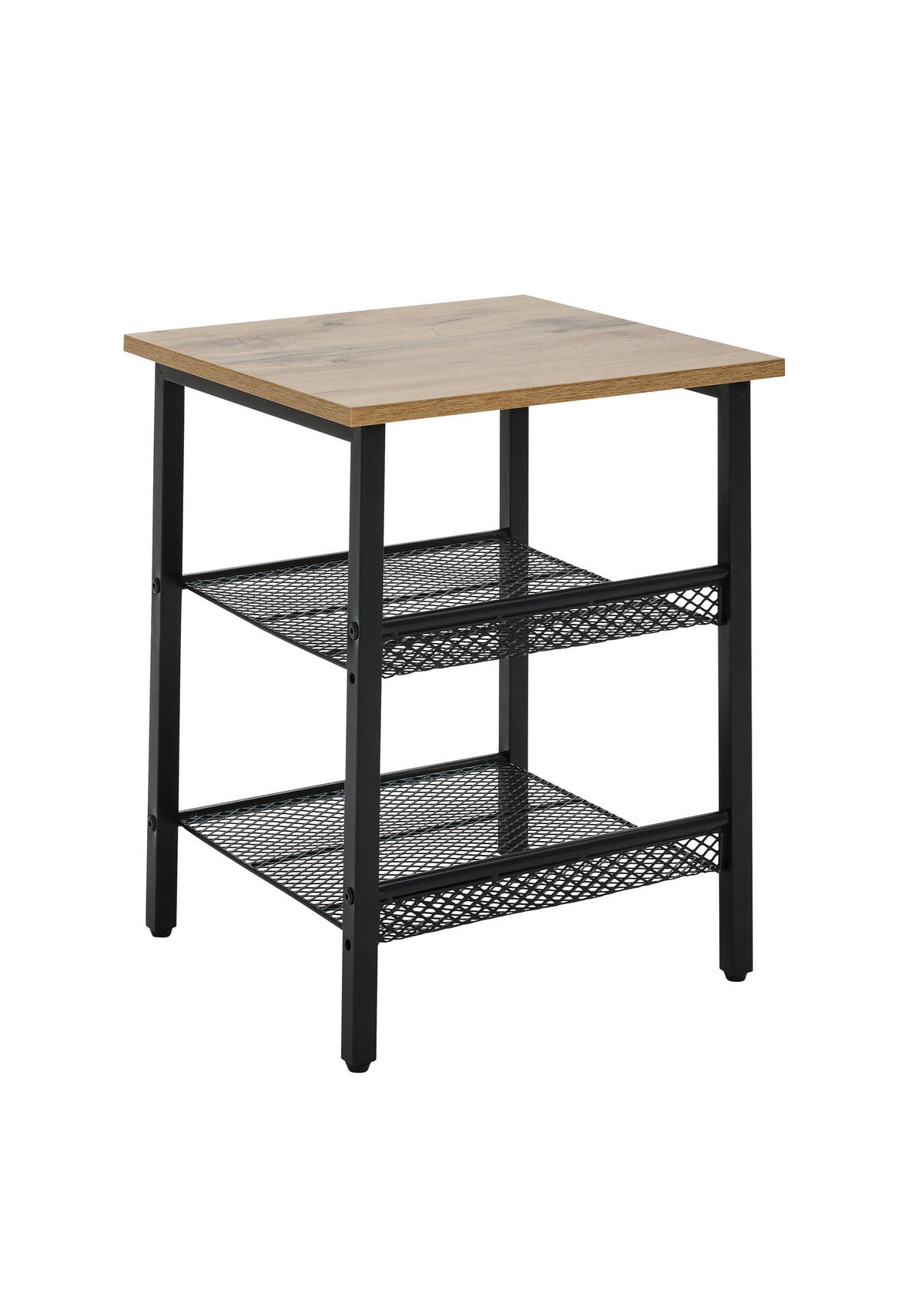 BEISTELLTISCH 40/40/50 cm Naturfarben, Schwarz quadratisch  - Schwarz/Naturfarben, Basics, Holzwerkstoff/Metall (40/40/50cm) - Xora