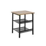 BEISTELLTISCH 40/40/50 cm Naturfarben, Schwarz quadratisch  - Schwarz/Naturfarben, Basics, Holzwerkstoff/Metall (40/40/50cm) - Xora