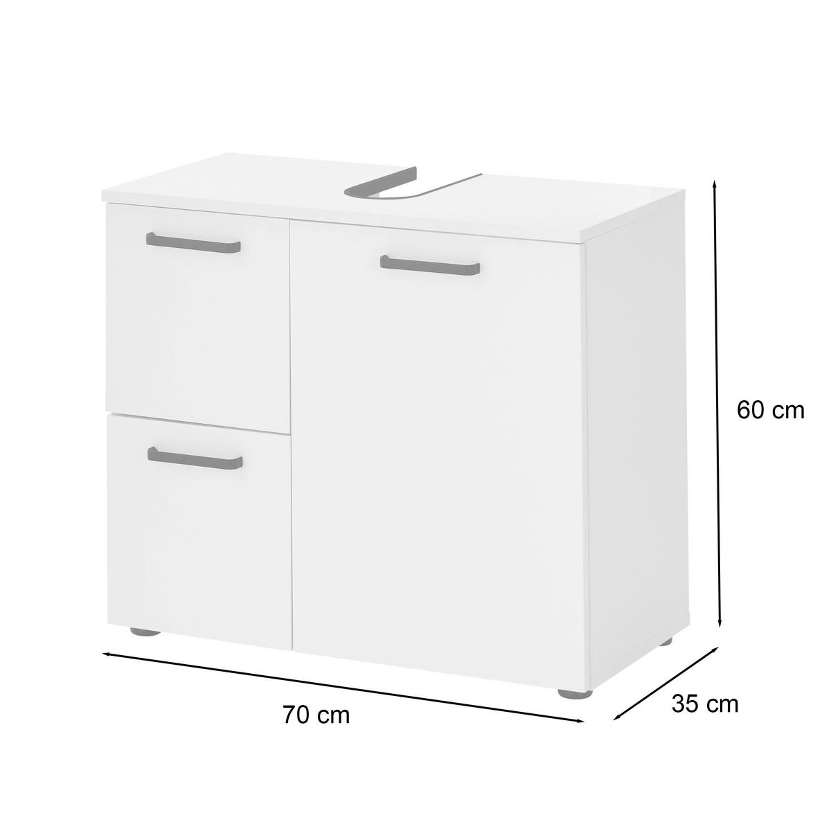 WASCHBECKENUNTERSCHRANK 70/60/35 cm  - Schwarz/Grau, MODERN, Holzwerkstoff/Kunststoff (70/60/35cm) - MID.YOU