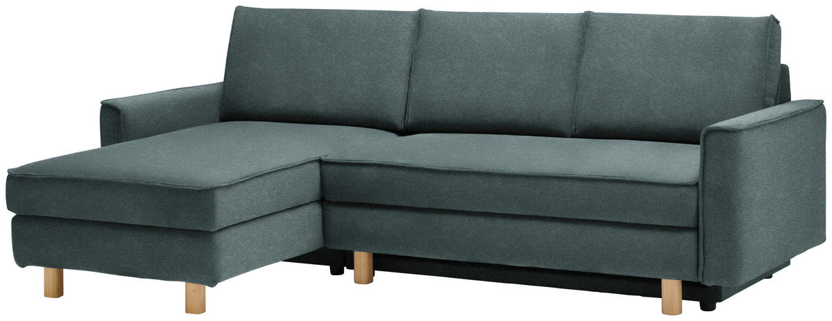 ECKSOFA in Chenille Petrol  170/237 cm  - Eichefarben/Petrol, KONVENTIONELL, Holz/Textil (170/237cm) - Sedda