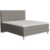 BOXSPRINGBETT 180/200 cm  in Braun, Grau  - Naturfarben/Braun, KONVENTIONELL, Holz/Textil (180/200cm) - Jensen