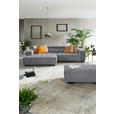 ECKSOFA in Webstoff Grau  182/279 cm  - Schwarz/Grau, KONVENTIONELL, Textil/Metall (182/279cm) - Hom`in