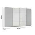 SCHWEBETÜRENSCHRANK 361/223/68 cm 4-türig  - Chromfarben, KONVENTIONELL, Glas/Holzwerkstoff (361/223/68cm) - Novel