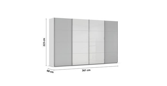 SCHWEBETÜRENSCHRANK 361/223/68 cm 4-türig  - Chromfarben, KONVENTIONELL, Glas/Holzwerkstoff (361/223/68cm) - Novel