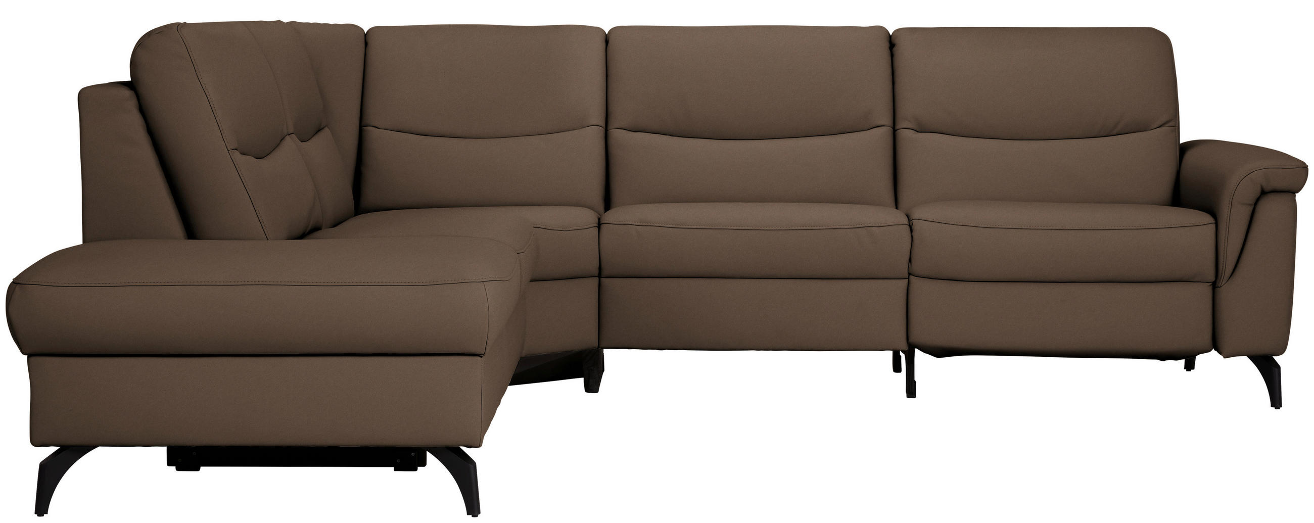 ECKSOFA  in Echtleder Braun  249/280 cm  - Anthrazit/Braun, Design, Leder/Metall (249/280cm) - Himolla Komfortklass