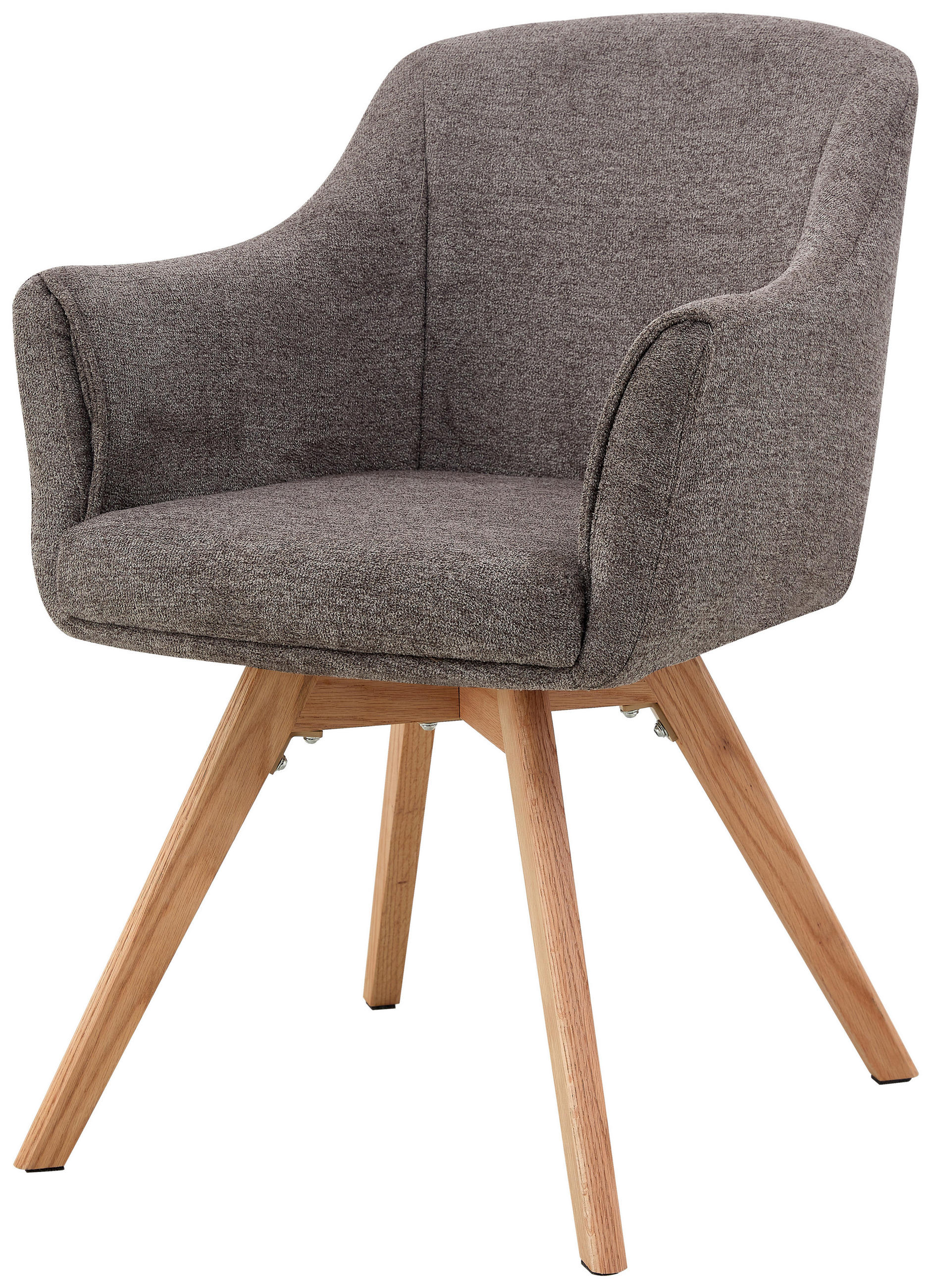 ARMLEHNSTUHL Eisen Webstoff  - Braun/Naturfarben, Konventionell, Holz/Textil (61/85,5/63,5cm) - Livetastic