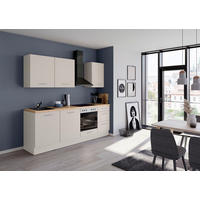 KÜCHENBLOCK 230 cm   in Magnolie  - Edelstahlfarben/Eichefarben, Design, Holzwerkstoff/Metall (230cm) - Impuls