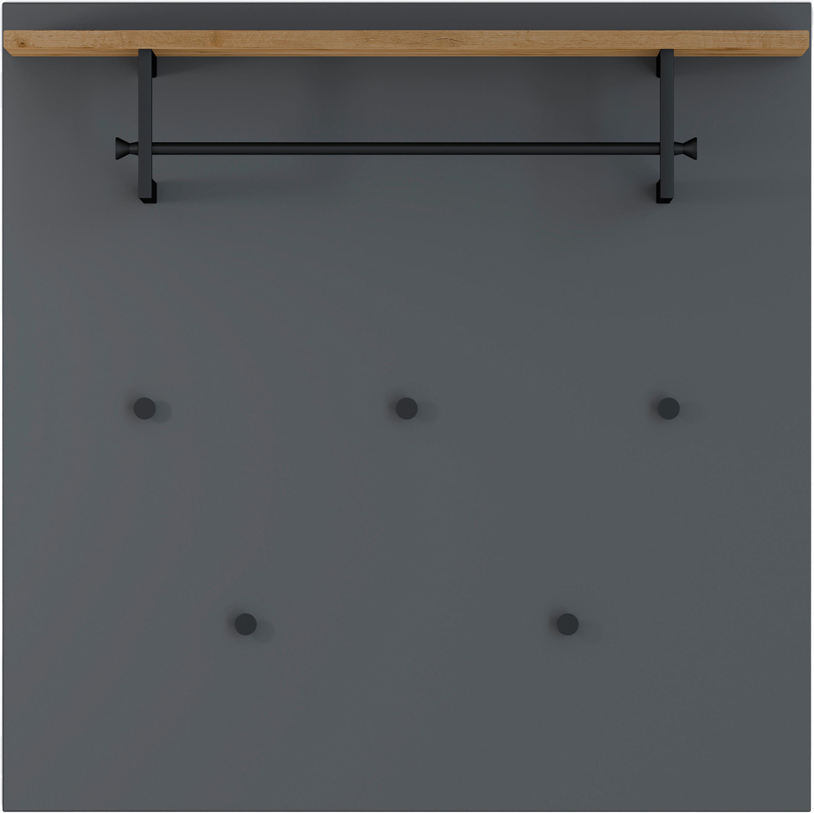 GARDEROBNI PANEL  antracit, crna, boje hrasta   metal, drvni materijal  - boje hrasta/crna, Design, drvni materijal/metal (88/88/29cm) - Dieter Knoll