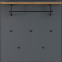 GARDEROBNI PANEL  antracit, crna, boje hrasta   metal, drvni materijal  - boje hrasta/crna, Design, drvni materijal/metal (88/88/29cm) - Dieter Knoll