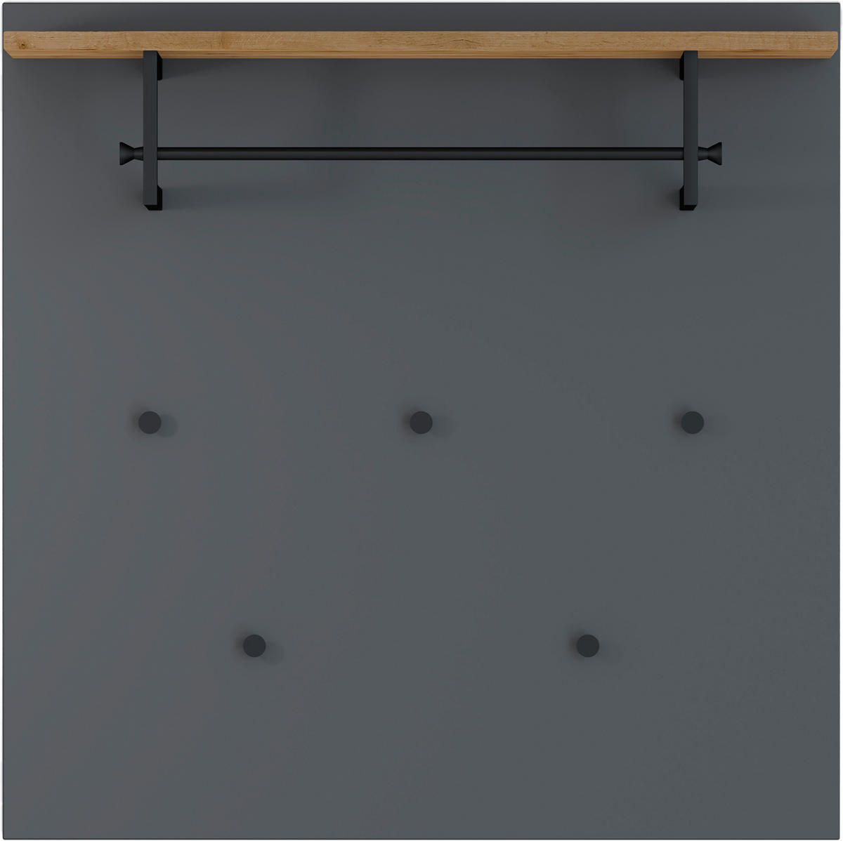 GARDEROBNI PANEL  antracit, crna, boje hrasta   metal, drvni materijal  - boje hrasta/crna, Design, drvni materijal/metal (88/88/29cm) - Dieter Knoll