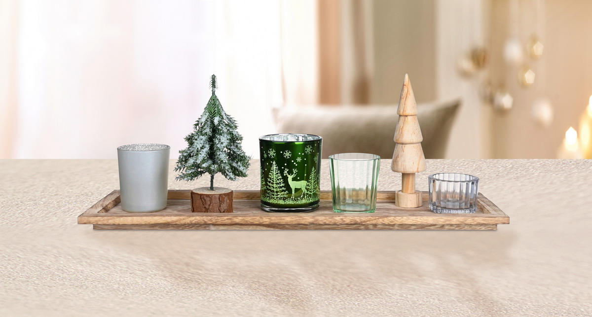SET DRŽAL ZA ČAJNE SVEČKE - večbarvno, Trendi, kovina/umetna masa (43/12,5/16,2cm) - X-Mas