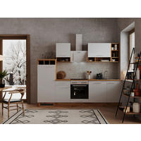 KÜCHENBLOCK 280 cm   in Weiss, Wildeiche  - Wildeiche/Weiss, Basics, Holzwerkstoff/Metall (280cm) - Respekta