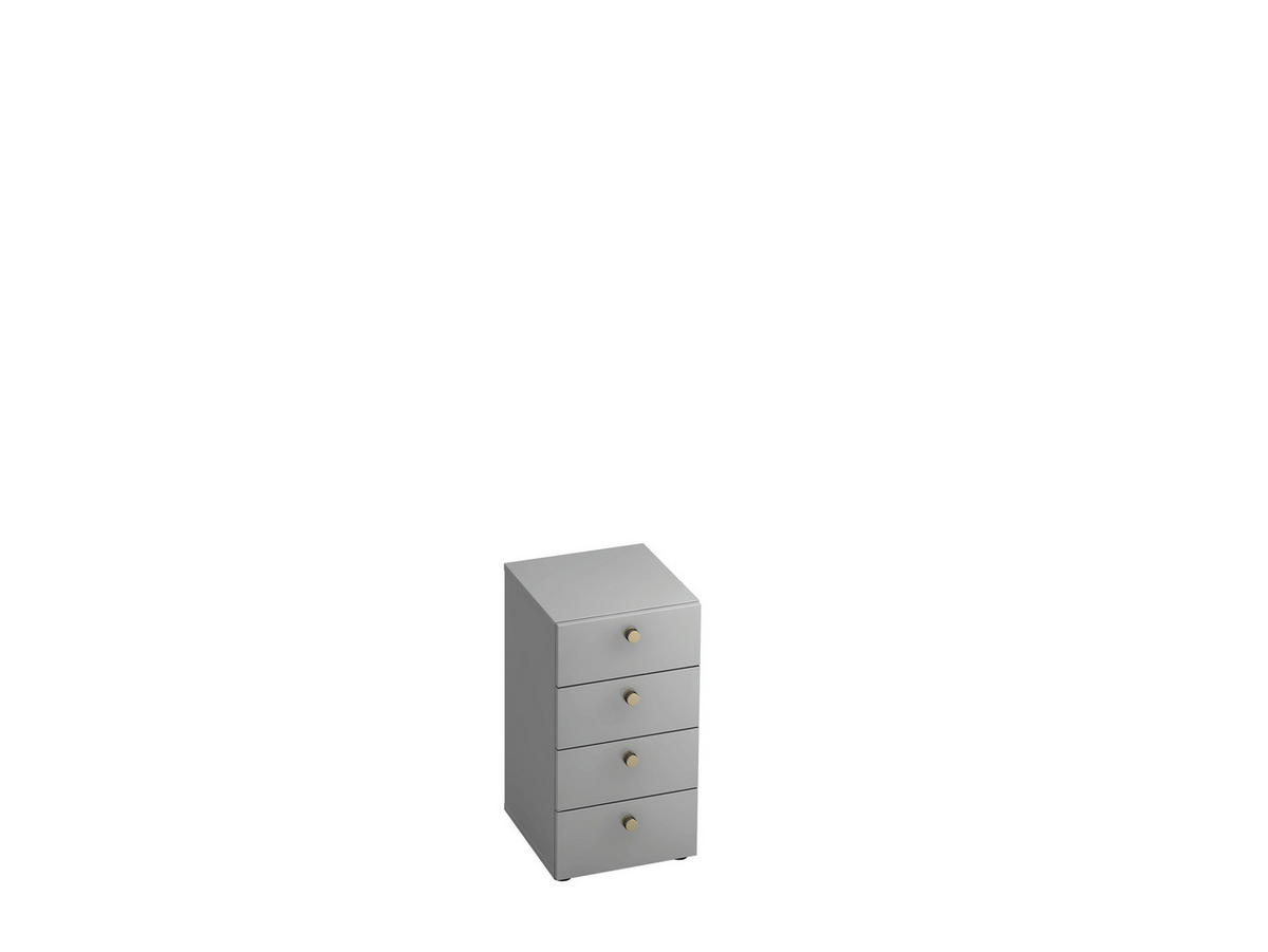 ANSTELLCONTAINER 40/74,8/42 cm  - Alufarben/Grau, KONVENTIONELL, Holzwerkstoff/Metall (40/74,8/42cm) - Venda