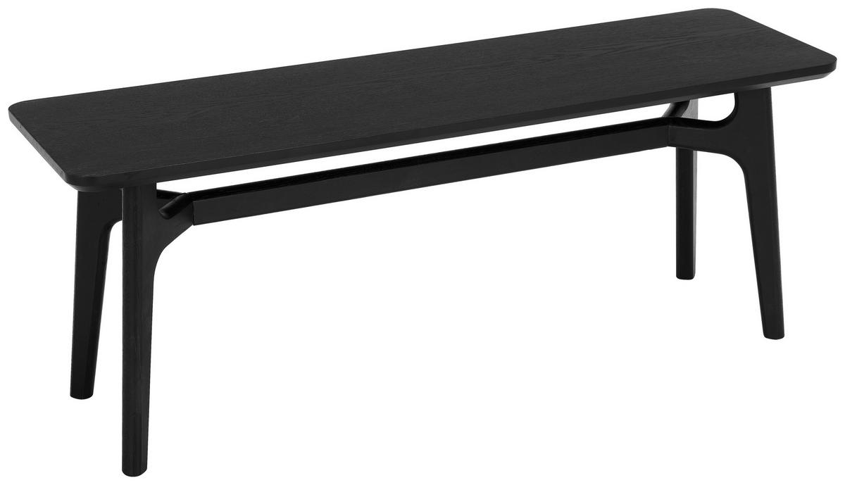 SITZBANK 120/45/35 cm Schwarz Eiche furniert, massiv  - Schwarz, Design, Holz (120/45cm) - Livetastic