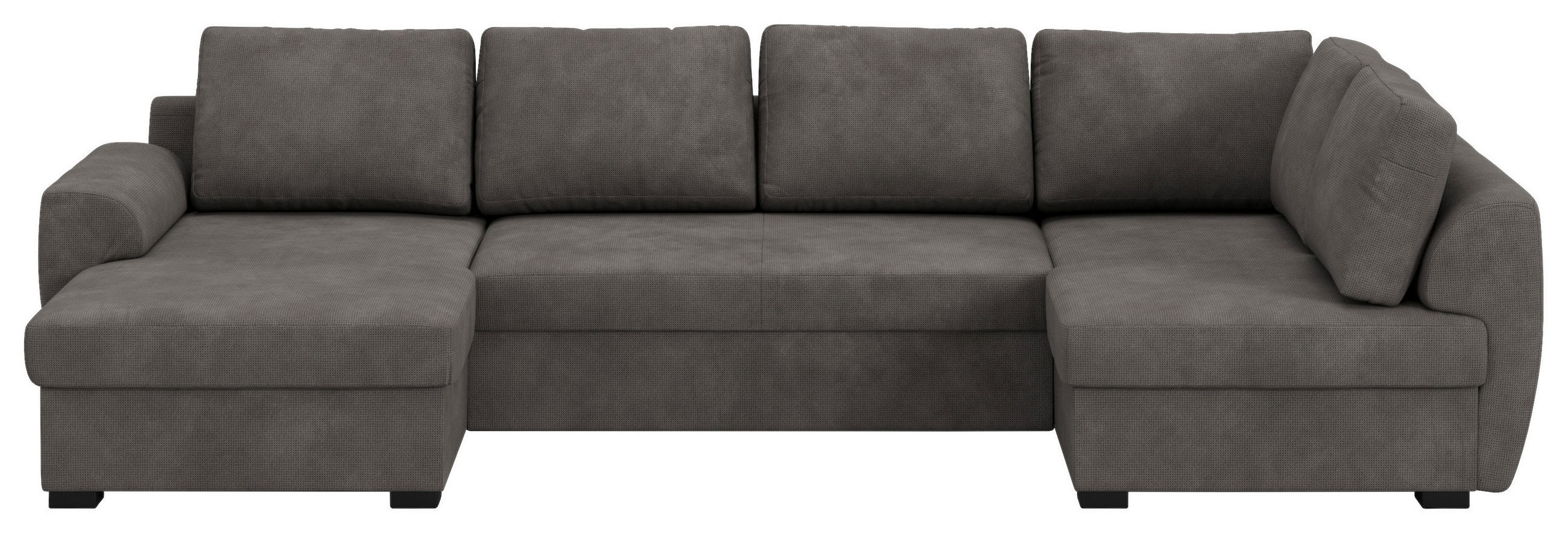 SJEDEĆA GARNITURA tekstil  siva   - siva/crna, Trend, tekstil/plastika (154/327/86cm) - MID.YOU