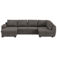 SJEDEĆA GARNITURA tekstil  siva   - siva/crna, Trend, tekstil/plastika (154/327/86cm) - MID.YOU