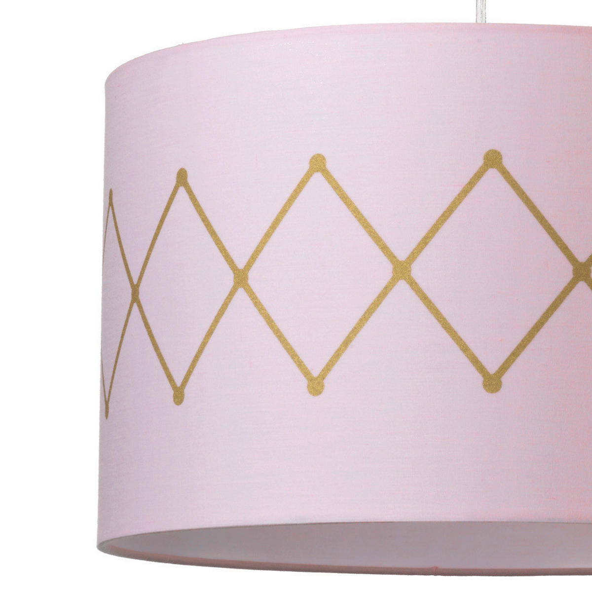 ZÁVĚSNÉ SVÍTIDLO, 40/80 cm  - pink/barvy zlata, Konvenční, kov/textil (40/80cm)