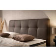 BOXSPRINGBETT 180/200 cm  in Braun  - Chromfarben/Braun, Basics, Leder/Holz (180/200cm) - Novel