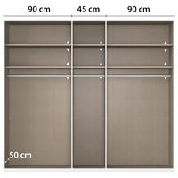 Dulap Cu Uși Rotative, 226/229/54 cm, gri - gri, Modern, metal/material pe bază de lemn (226/229/54cm) - Rauch Möbel