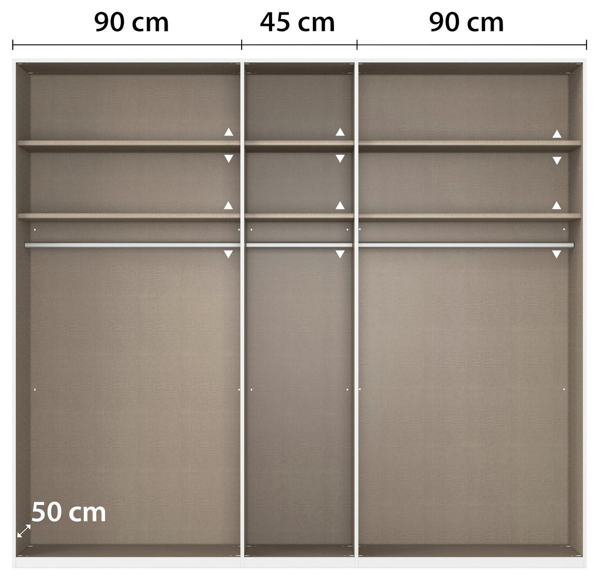 DREHTÜRENSCHRANK  in Eiche Artisan  - Eiche Artisan/Grau, MODERN, Holzwerkstoff/Metall (226/229/54cm) - Rauch Möbel
