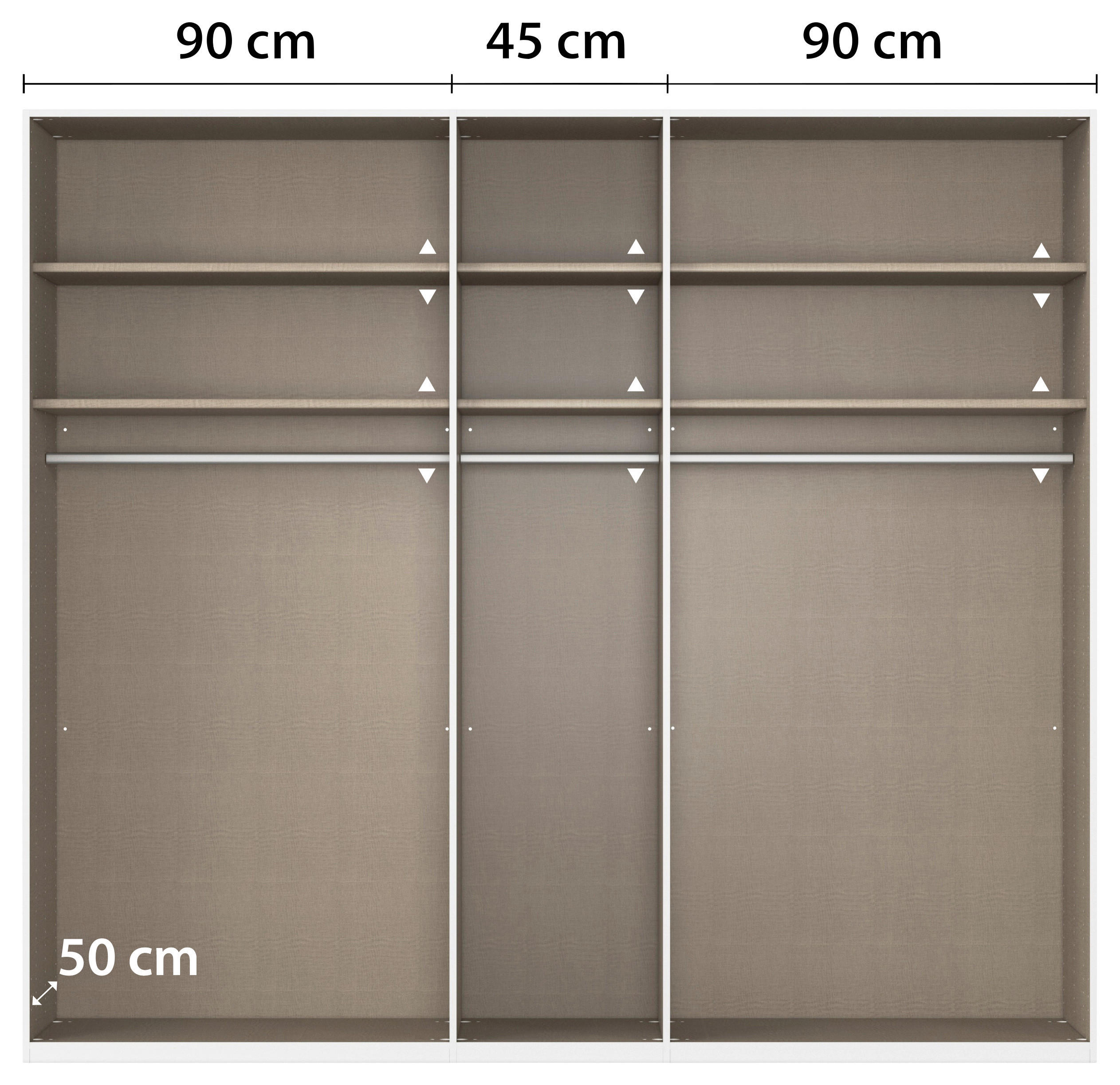 Thumbnail - Rauch Möbel Drehtürenschrank Rauch Alabama, Silber, Dunkelgrau, Eiche Artisan, Metall, 6 Fächer, 226x229x54 cm, Blauer E...