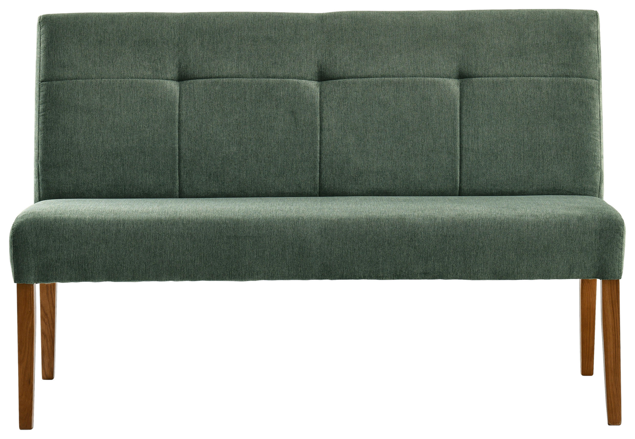 SITZBANK 137/92/66 cm Webstoff Grün, Eichefarben Eiche massiv  - Eichefarben/Grün, KONVENTIONELL, Holz/Textil (137/92/66cm) - Cantus