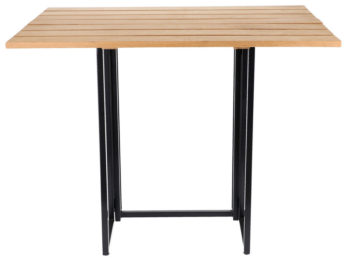 GARTENKLAPPTISCH 100/69/74 cm Holz rechteckig  - Schwarz/Teakfarben, KONVENTIONELL, Holz/Metall (100/69/74cm) - Jan Kurtz