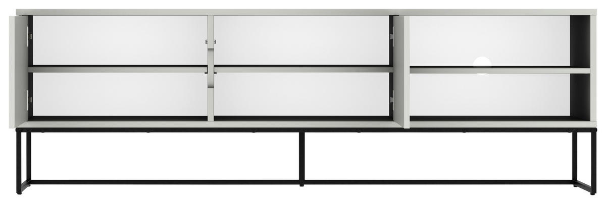 LOWBOARD Lipp  in 176/57/43 cm  - Weiß, Design, Holzwerkstoff/Metall (176/57/43cm)