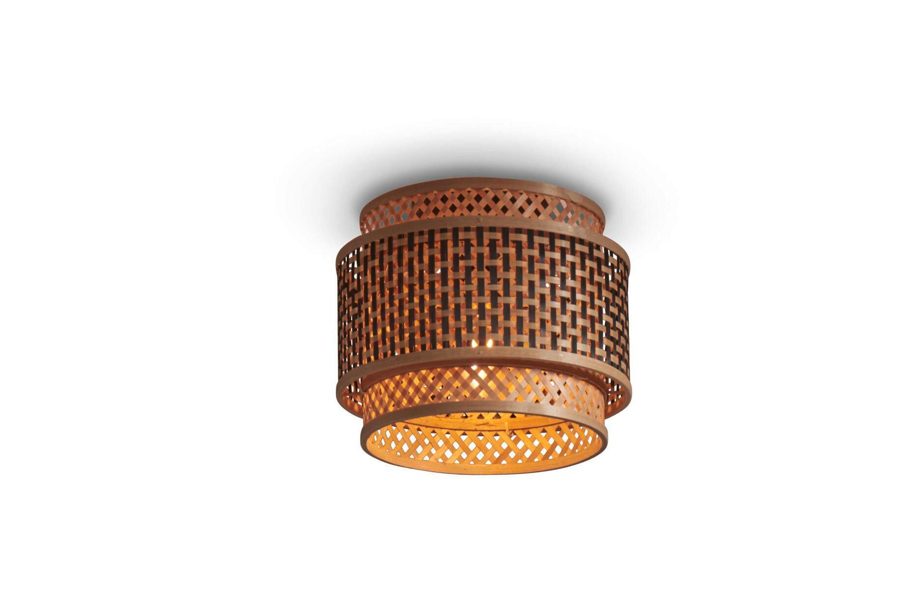 DECKENLEUCHTE GOOD&MOJO  25/20 cm   - Schwarz/Naturfarben, Trend, Holz (25/20cm) - Good & Mojo