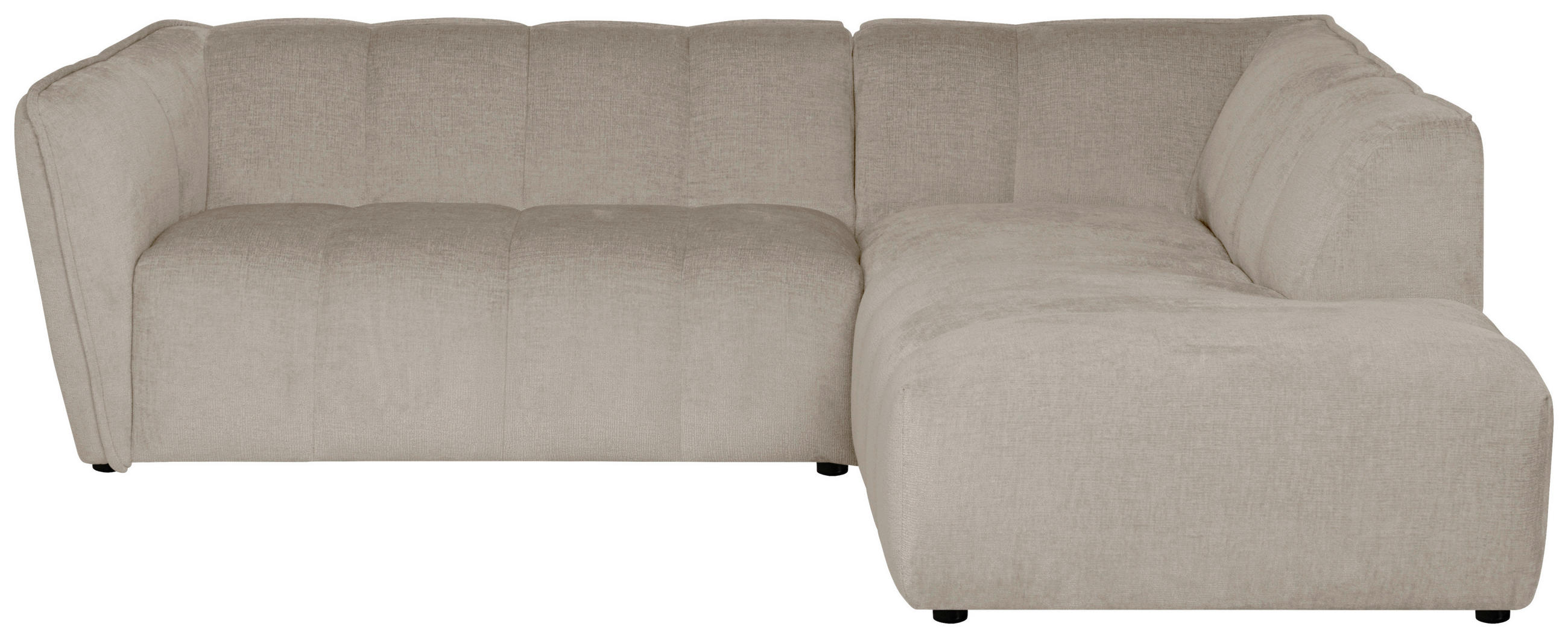 ECKSOFA LIVOLI in Chenille Creme  230/218 cm  - Creme/Schwarz, Design, Textil (230/218cm) - MID.YOU
