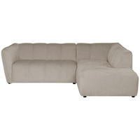 ECKSOFA LIVOLI in Chenille Creme  230/218 cm  - Creme/Schwarz, Design, Textil (230/218cm) - MID.YOU