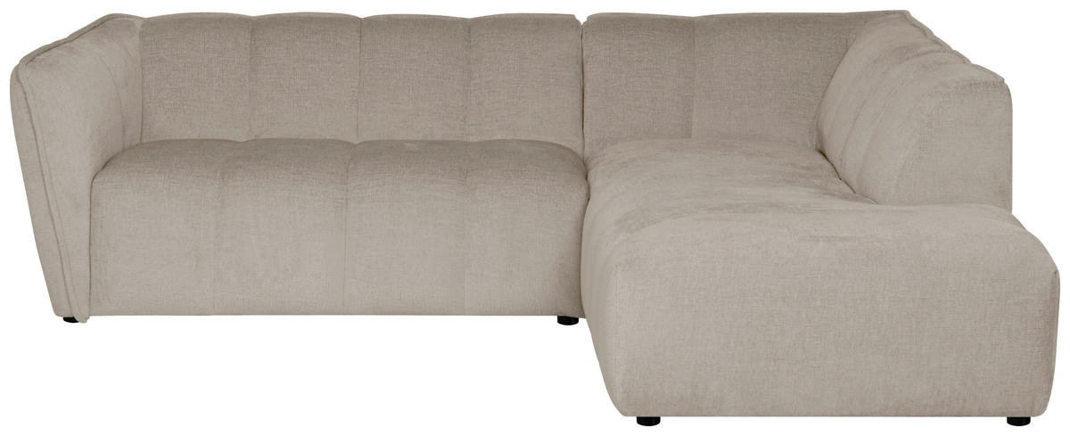 ECKSOFA LIVOLI in Chenille Creme  230/218 cm  - Creme/Schwarz, Design, Textil (230/218cm) - MID.YOU