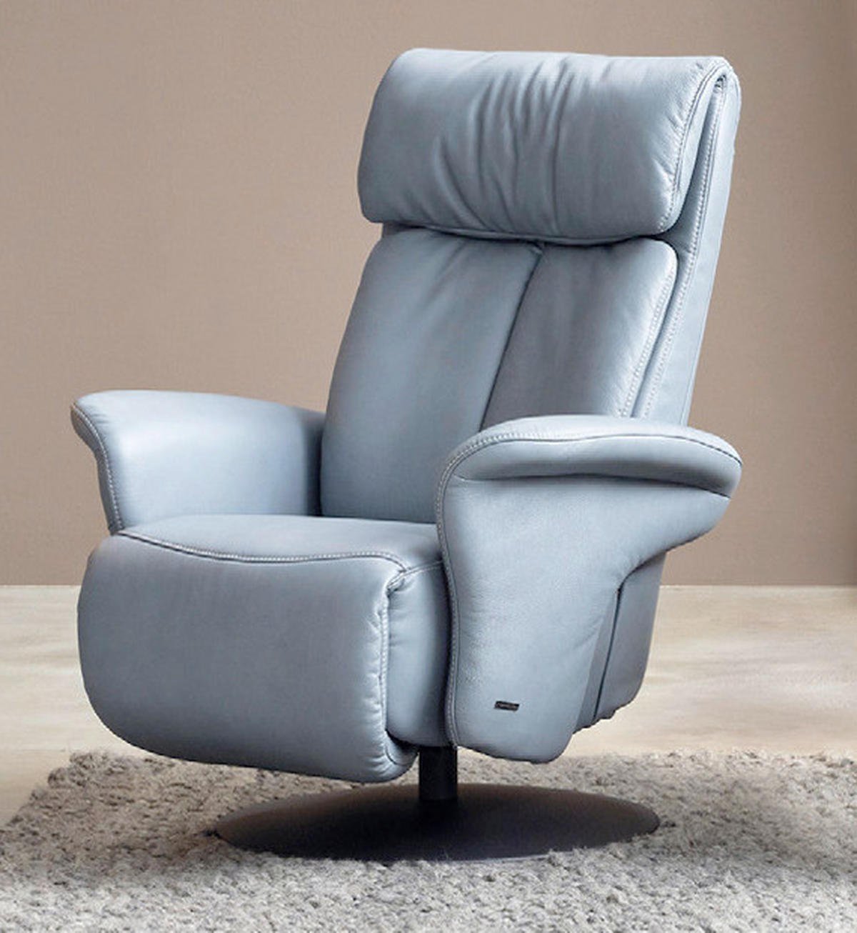 POČIVALNIK,  usnje - antracit, Design, kovina/usnje (82/113/92cm) - Himolla