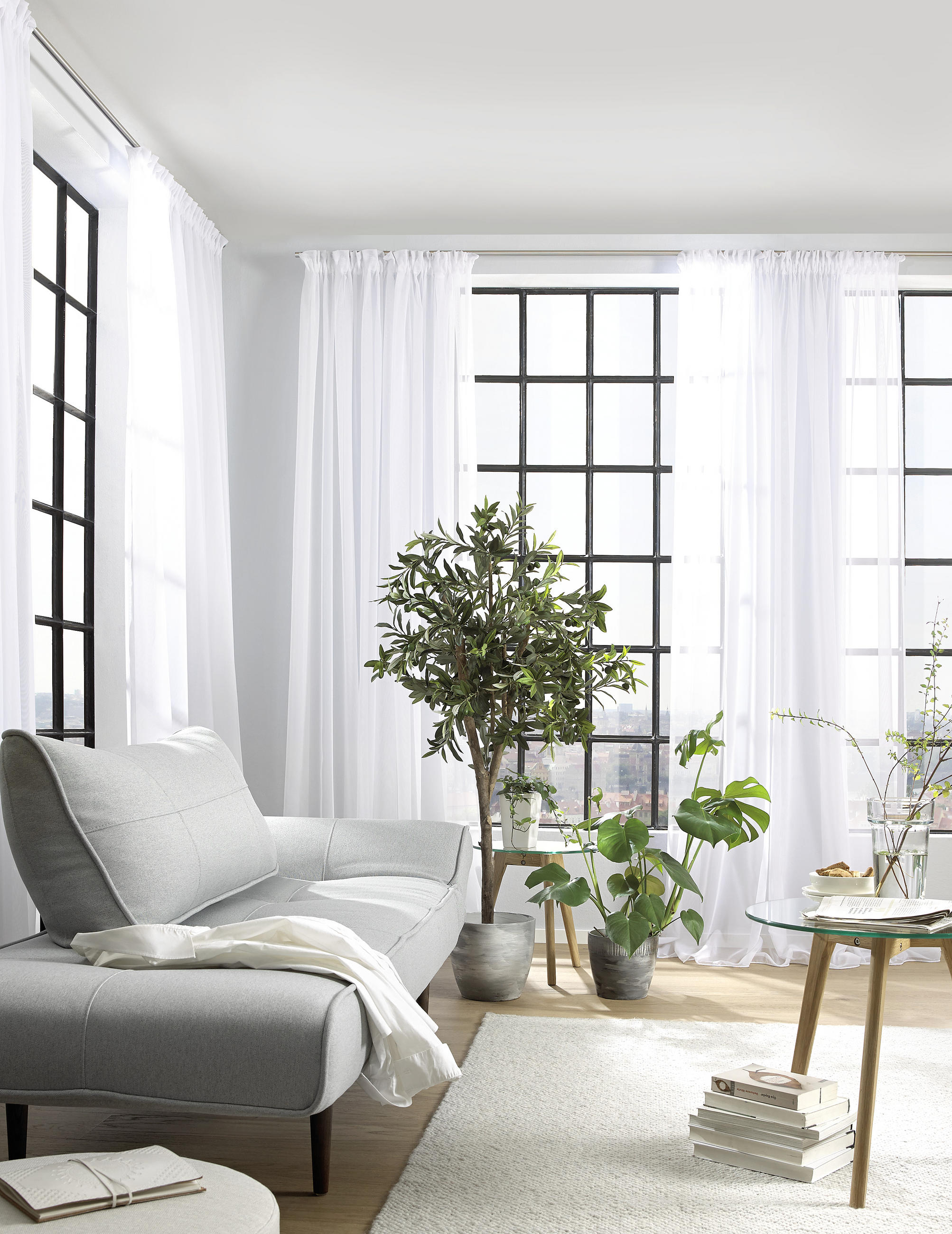 ZÁCLONA, průhledné, 300 cm - krémová, Basics, textil (300cm) - Esposa