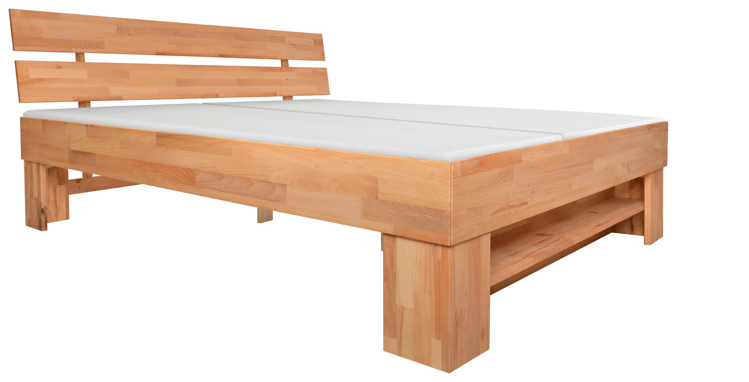 BETT 180/200 cm,  in Kernbuche,  - Kernbuche, Natur, Holz (180/200cm) - Carryhome
