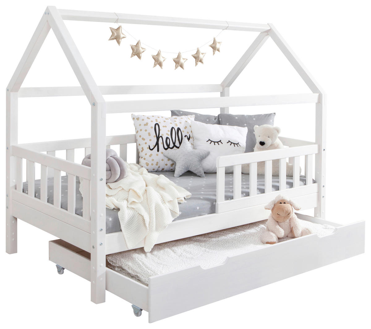 HAUSBETT 80/160 cm Weiss  - Weiss, Modern, Holz (80/160cm) - MID.YOU