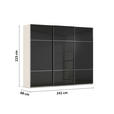 SCHWEBETÜRENSCHRANK  in Schwarz, Champagner  - Chromfarben/Champagner, KONVENTIONELL, Glas/Holzwerkstoff (242/223/68cm) - Novel