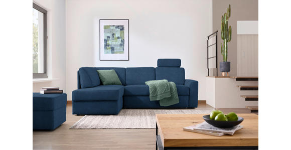 WOHNLANDSCHAFT  in Webstoff Dunkelblau  - Schwarz/Dunkelblau, KONVENTIONELL, Kunststoff/Textil (165/224cm) - Xora