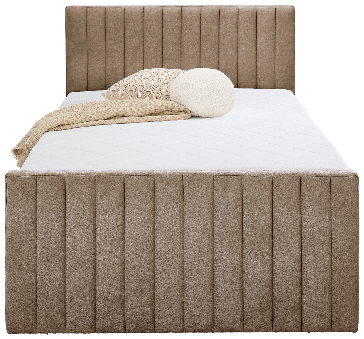 BOXBETT 90/200 cm  in Taupe  - Taupe/Schwarz, KONVENTIONELL, Kunststoff/Textil (90/200cm) - Boxxx