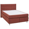 BOXSPRINGBETT 140/200 cm  in Rotbraun  - Rotbraun/Alufarben, KONVENTIONELL, Textil/Metall (140/200cm) - Dieter Knoll