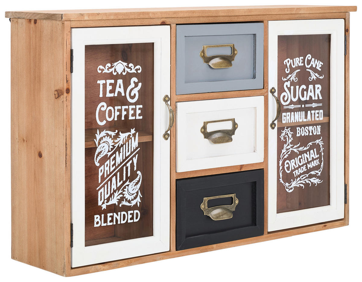 HÄNGEVITRINE in massiv Tanne Multicolor, Naturfarben  - Goldfarben/Multicolor, LIFESTYLE, Holz/Metall (69,5/43/19cm) - Landscape