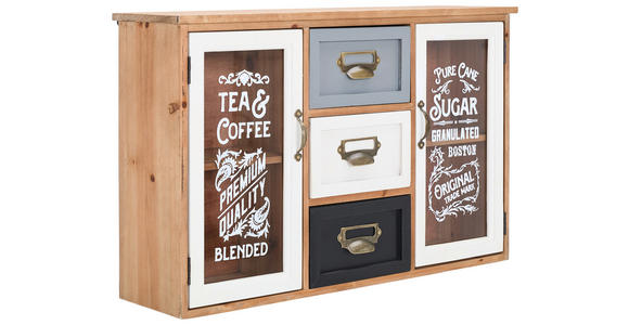 HÄNGEVITRINE  in massiv Tanne Multicolor, Naturfarben  - Goldfarben/Multicolor, LIFESTYLE, Holz/Metall (69,5/43/19cm) - Landscape