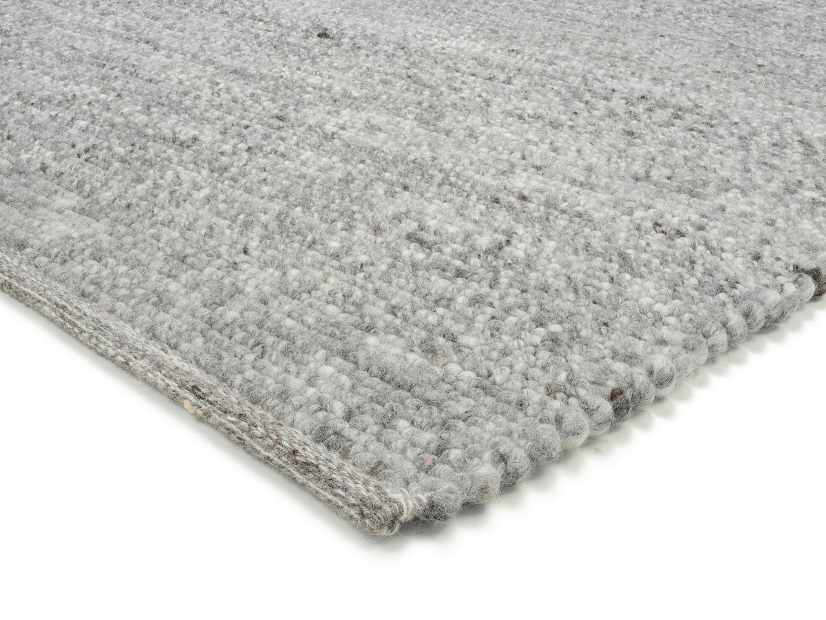 HANDWEBTEPPICH 90/160 cm Helsinki Graubraun  - Graubraun, Basics, Textil (90/160cm) - Linea Natura
