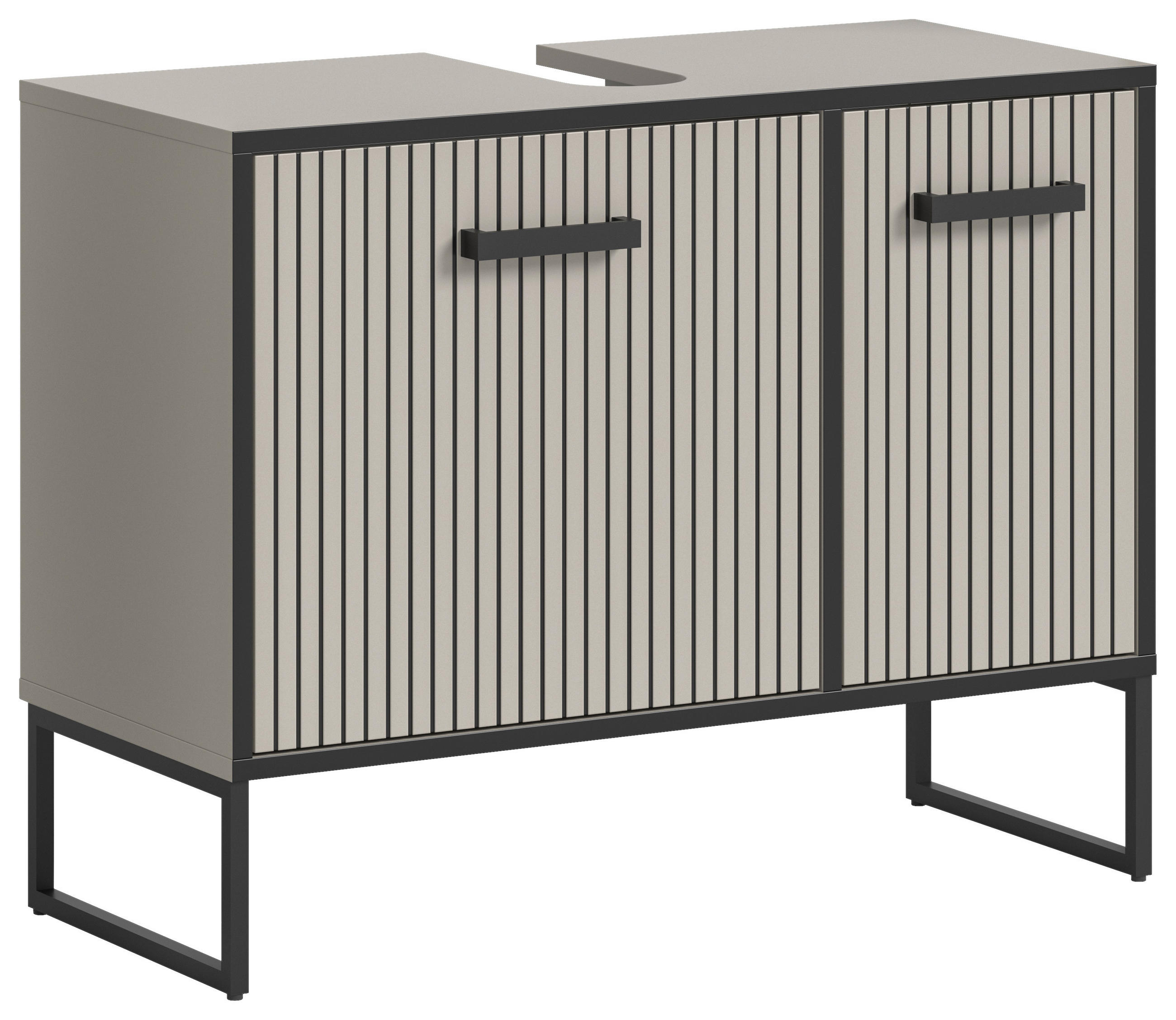 WASCHBECKENUNTERSCHRANK 80/63/36 cm  - Kaschmir/Schwarz, MODERN, Holzwerkstoff/Metall (80/63/36cm) - MID.YOU