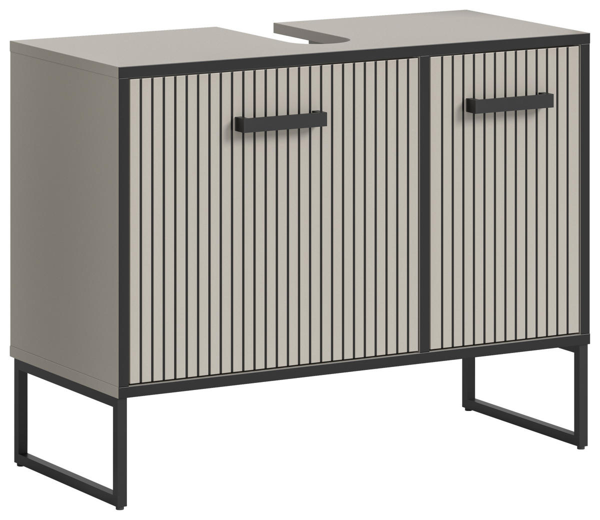 WASCHBECKENUNTERSCHRANK 80/63/36 cm  - Kaschmir/Schwarz, MODERN, Holzwerkstoff/Metall (80/63/36cm) - MID.YOU
