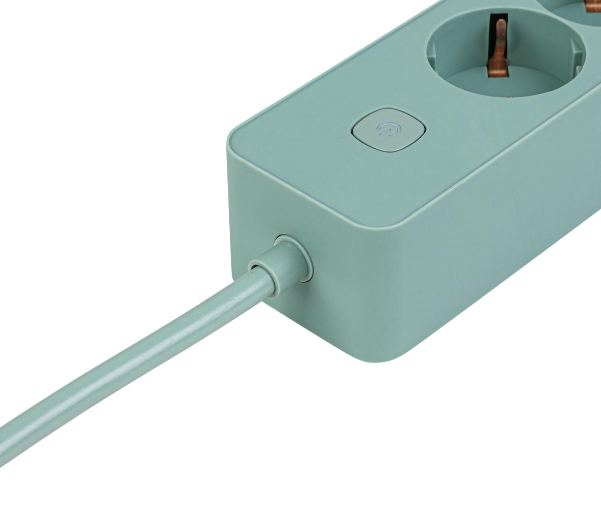 STECKDOSENLEISTE - Mintgrün, Basics, Kunststoff/Metall (24/5,5/4cm) - Mican