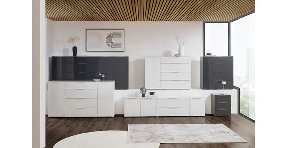 SIDEBOARD  in 225/99/40 cm  - Anthrazit/Alufarben, Design, Glas/Holzwerkstoff (225/99/40cm) - Voleo