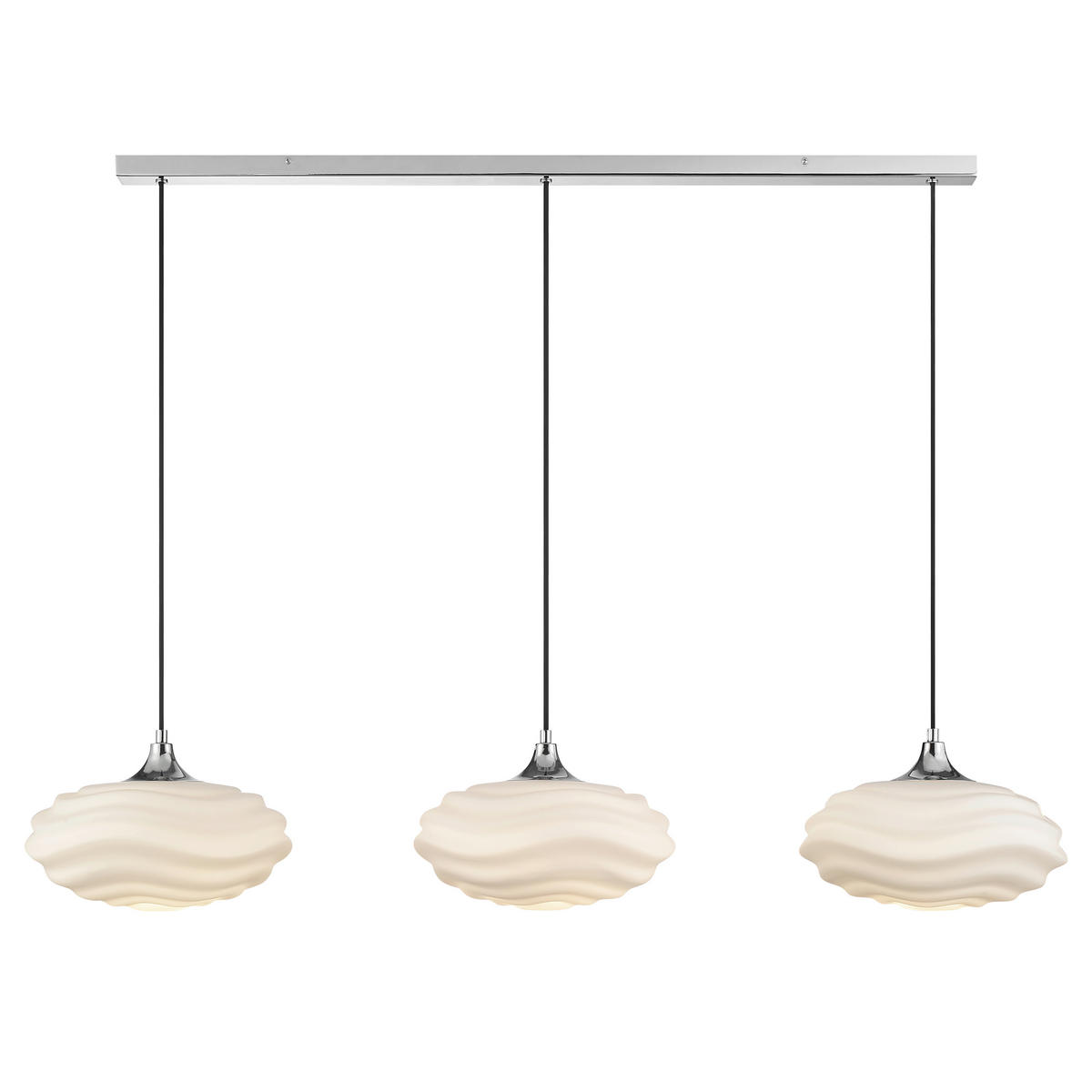 HÄNGELEUCHTE Sand 120/30/120 cm   - Chromfarben/Weiß, Design, Glas/Metall (120/30/120cm) - Brilliant