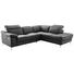 WOHNLANDSCHAFT Echtleder Lederlook Kopfteilverstellung, Relaxfunktion - Chromfarben/Schwarz, Design, Leder/Holz (267/219cm) - Cantus