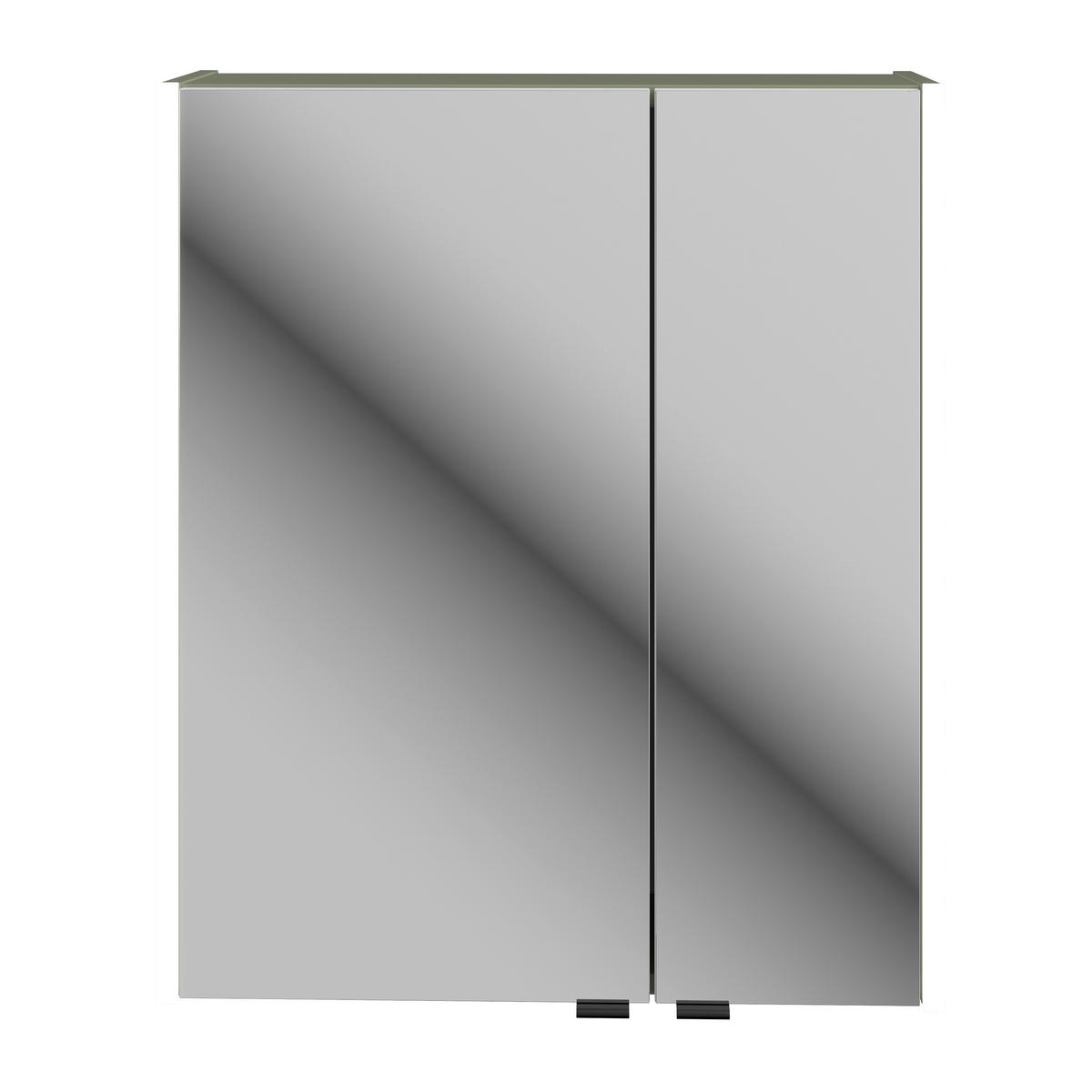 TÜKRÖS SZEKRÉNY 60/70/21,6 cm  - fekete/zöld, Romantik / Landhaus, faalapú anyag/Üveg (60/70/21,6cm) - Xora